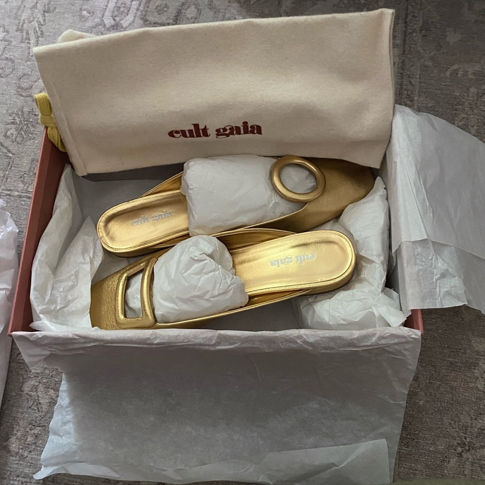 Cult Gaia Women's Gold Slide Sandals